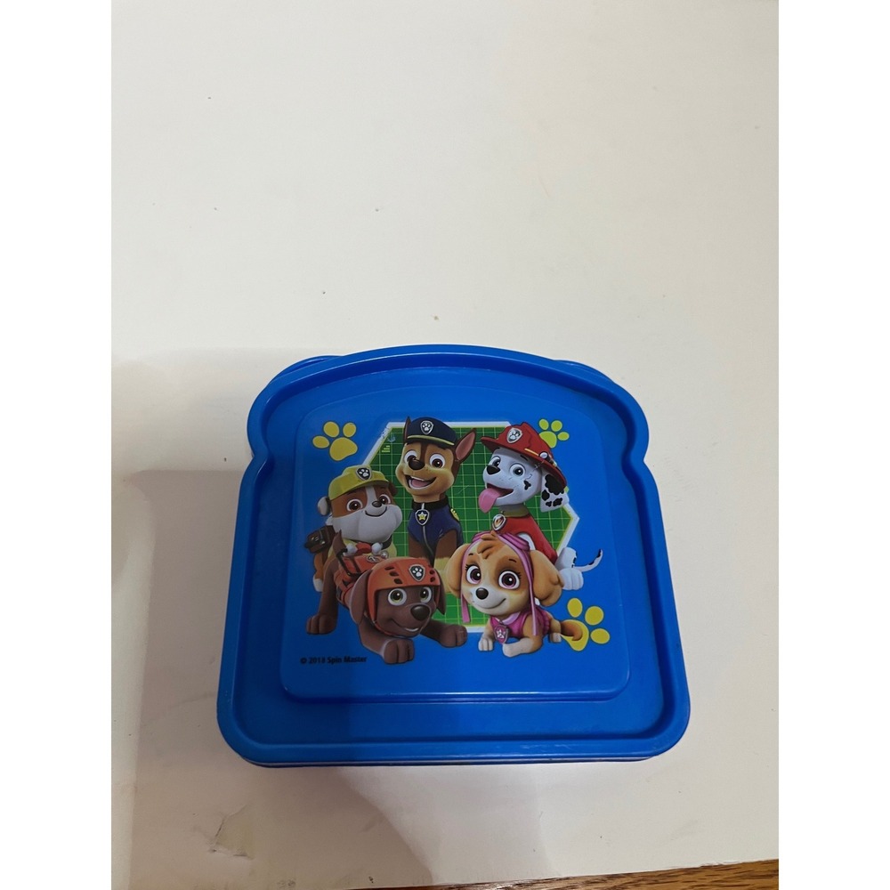 Paw Patrol Blue Plastic Sandwich Container BPA Free Lunch Box Zak Designs